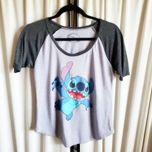 Disney Stitch short sleeve baseball style tee XS 1